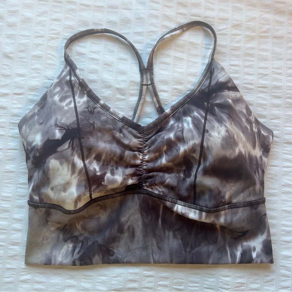 NWOT Gymshark Elevate Longline Sports Bra in Cement Brown Spray Dye, M